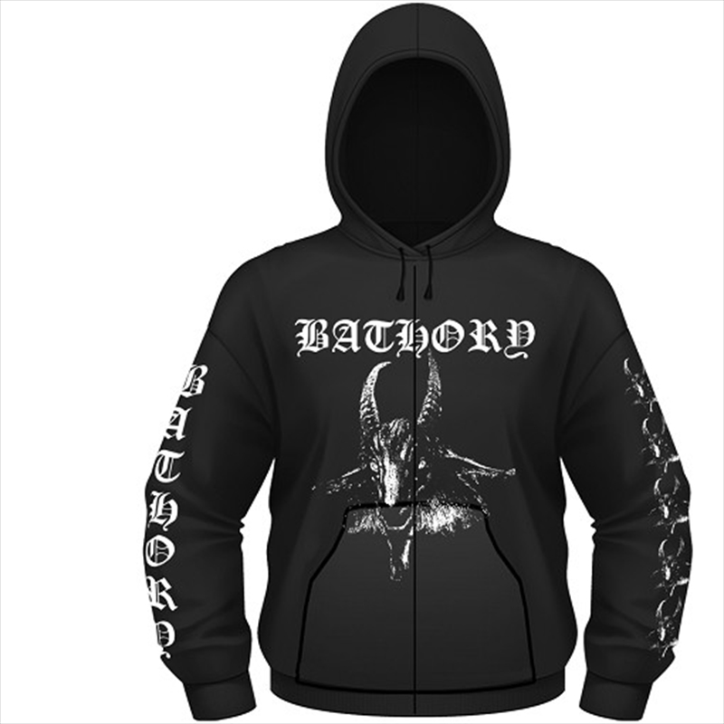 Bathory Goat Hooded Sweatshirt With Zip Unisex Size Small Hoodie/Product Detail/Outerwear