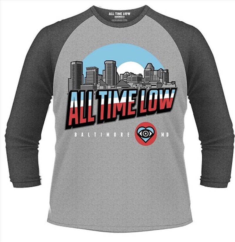 All Time Low Baltimore 3/4 Sleeve Baseball Unisex Size Large Tshirt/Product Detail/Shirts