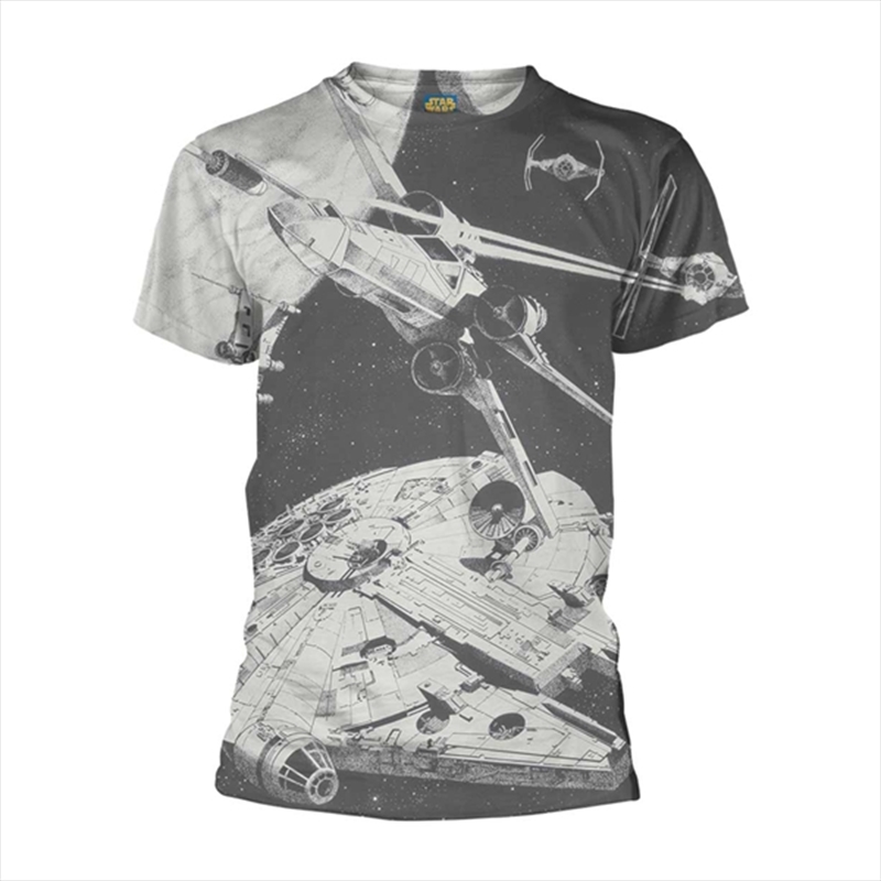 Space Battle (Dye Sub) (T-Shirt Dye Sub Unisex: Small)/Product Detail/Shirts