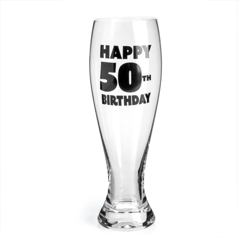 50th Birthday Pilsner Glass/Product Detail/Glasses, Tumblers & Cups