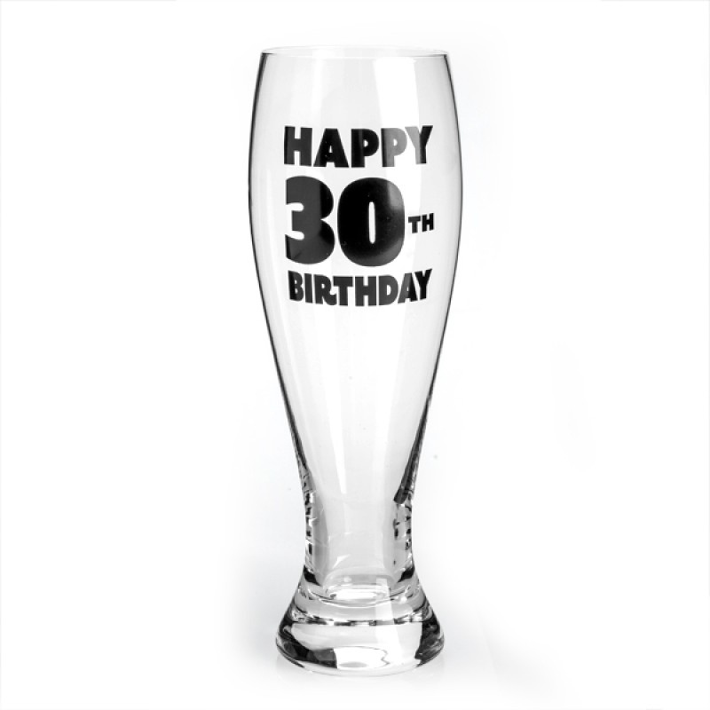 30th Birthday Pilsner Glass/Product Detail/Glasses, Tumblers & Cups