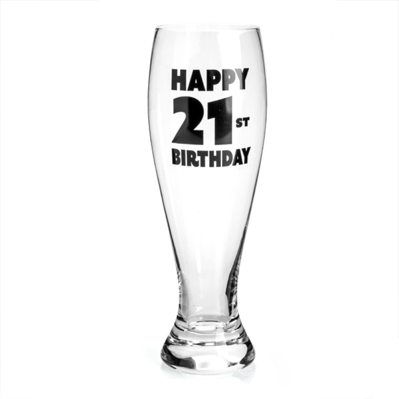 21st Birthday Pilsner Glass/Product Detail/Glasses, Tumblers & Cups