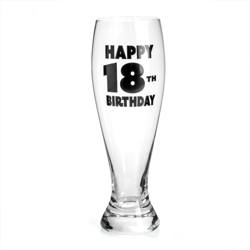18th Birthday Pilsner Glass/Product Detail/Glasses, Tumblers & Cups