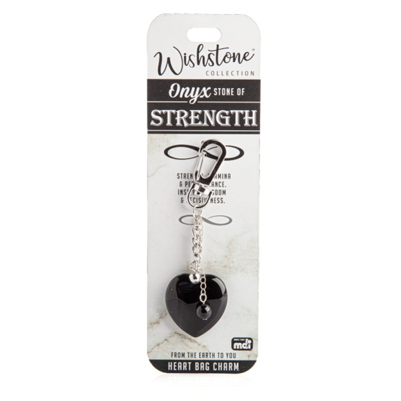 Wishstone Collection Onyx Heart Bag Charm/Product Detail/Keyrings