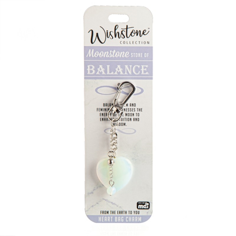 Wishstone Collection Moonstone Heart Bag Charm/Product Detail/Keyrings