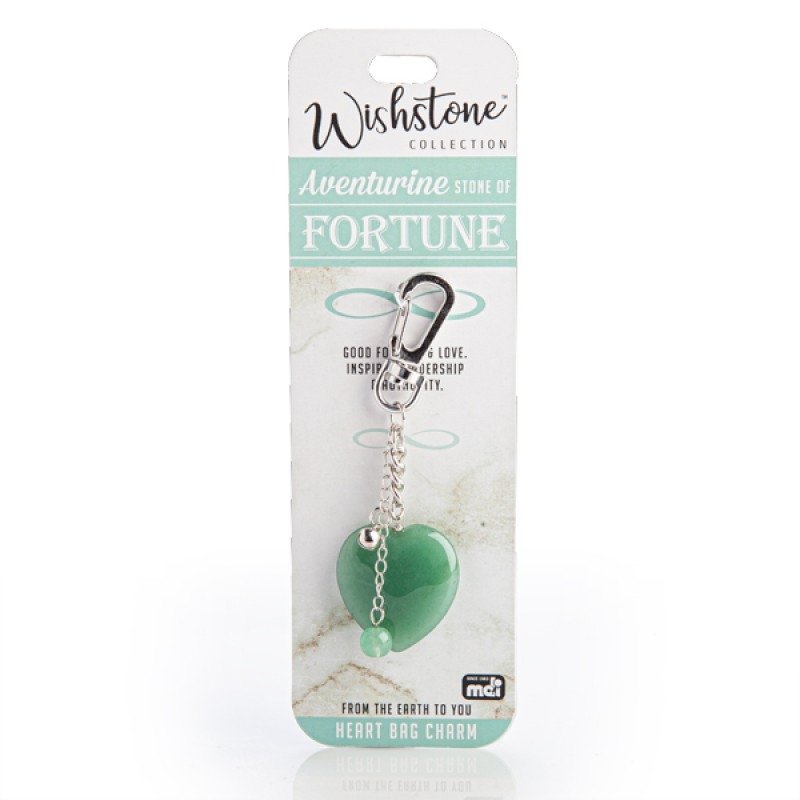 Wishstone Collection Aventurine Heart Bag Charm/Product Detail/Keyrings