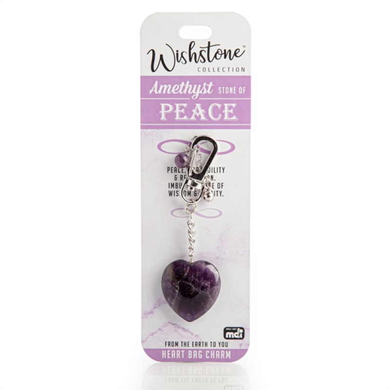 Wishstone Collection Amethyst Heart Bag Charm/Product Detail/Keyrings