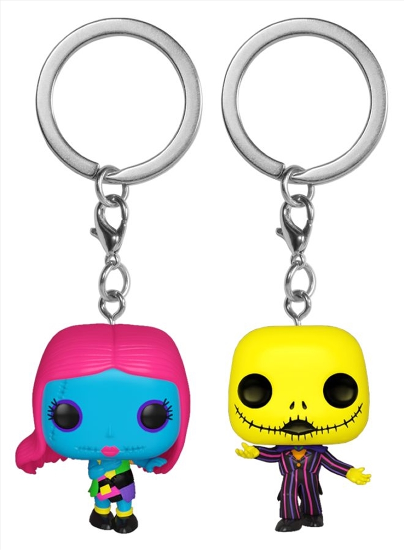 The Nightmare Before Christmas - Jack & Sally Black Light US ExcPocket Pop! Keychain 2-Pack [RS]/Product Detail/Movies