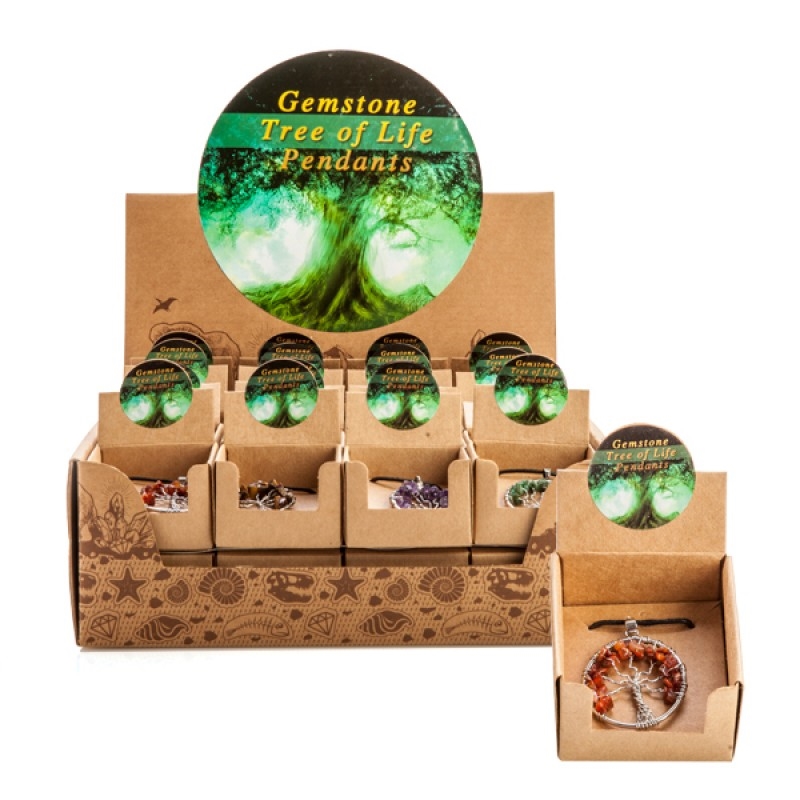 Gemstone Tree of Life Pendant Necklace (SENT AT RANDOM)/Product Detail/Gems