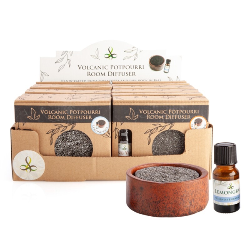 Volcanic Room Diffuser in Terracotta Dish - Assorted/Product Detail/Burners and Incense