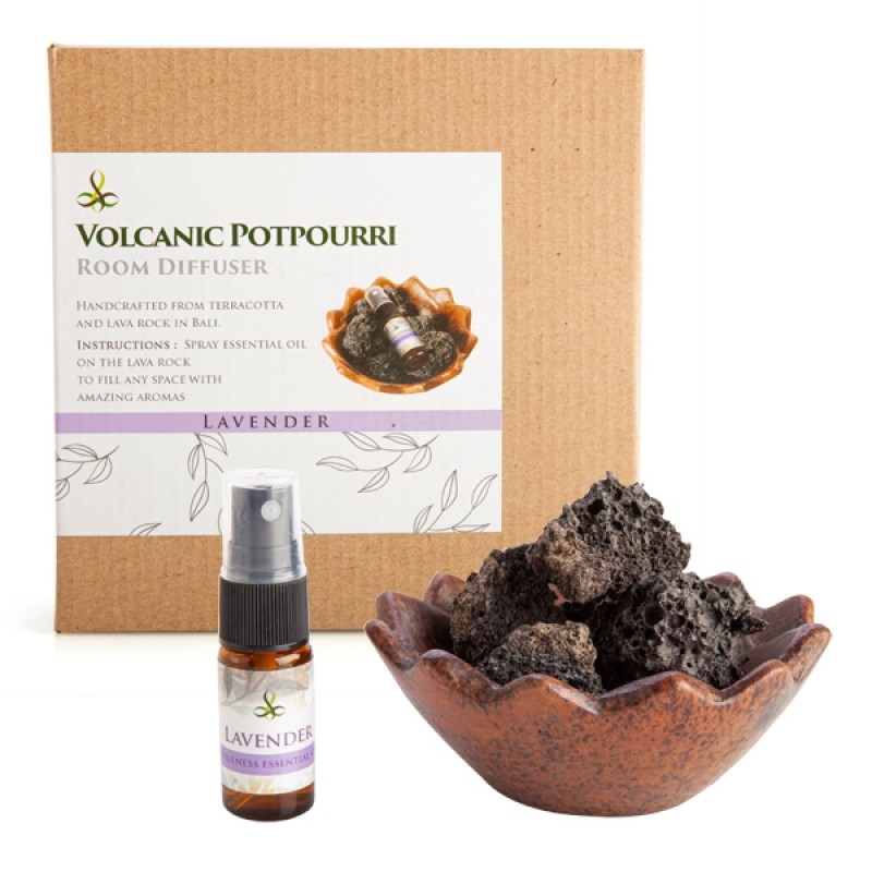 Volcanic Room Diffuser in Terracotta Bowl - Lavender/Product Detail/Burners and Incense