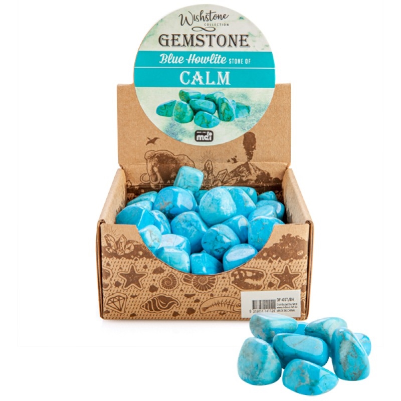 Gemstone Tumbled Blue Howlite (SENT AT RANDOM)/Product Detail/Gems