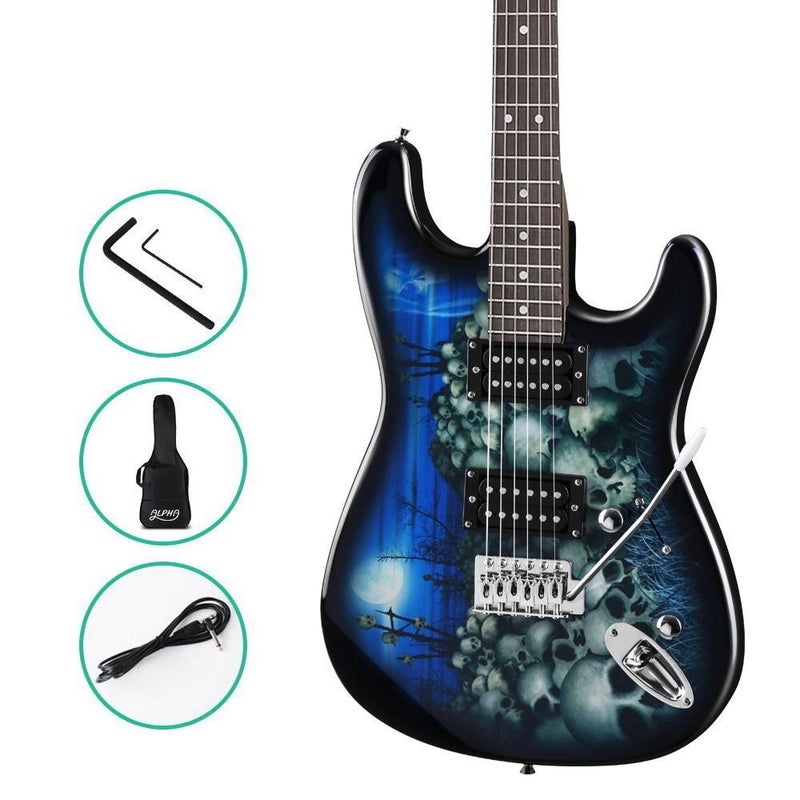 Alpha Electric Guitar Music String Instrument Rock Blue Carry Bag Steel String/Product Detail/String Instruments