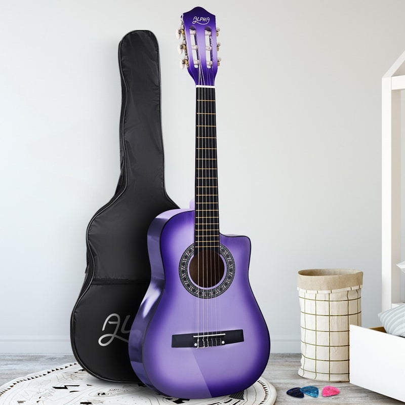 Alpha 34-inch Childrens Acoustic Guitar - Purple/Product Detail/String Instruments