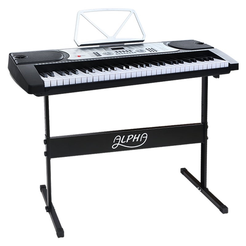 Alpha 61 Keys Electronic Piano Keyboard LED Electric Silver with Music Stand for Beginner/Product Detail/Piano & Keyboards