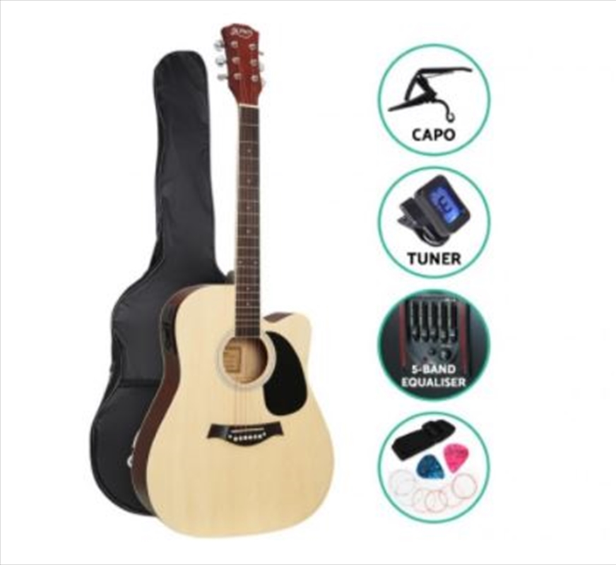 Alpha 41-Inch Electric Acoustic Guitar Wooden - Natural/Product Detail/String Instruments