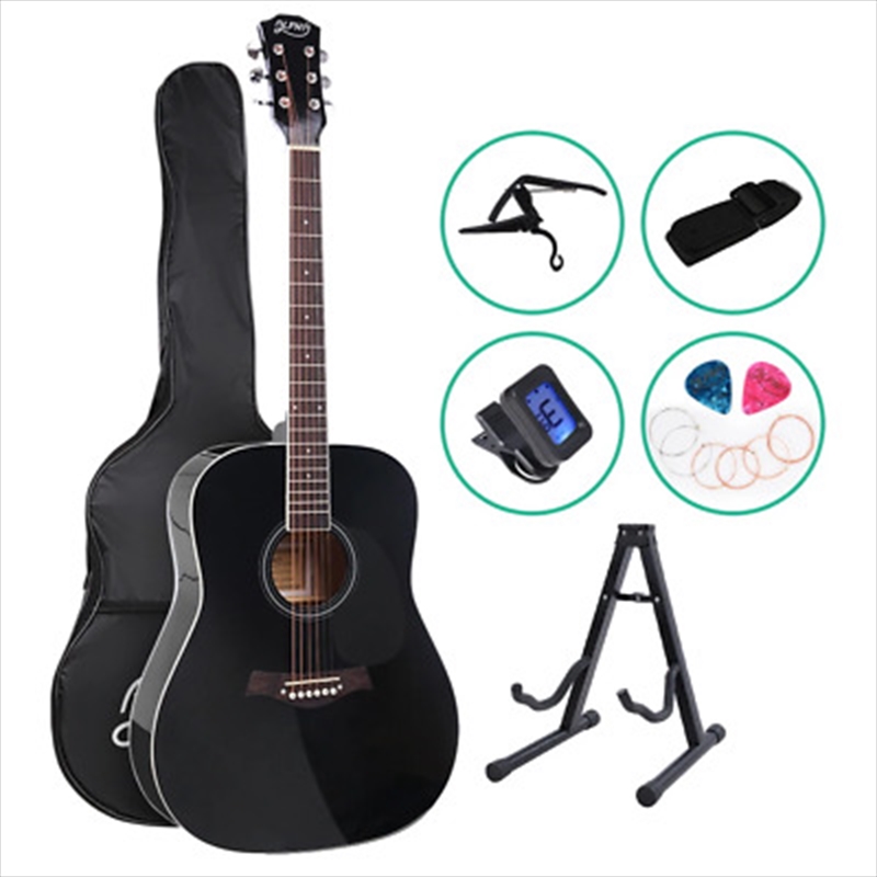 Alpha 41 Inch Wooden Acoustic Guitar - Capo Black/Product Detail/String Instruments