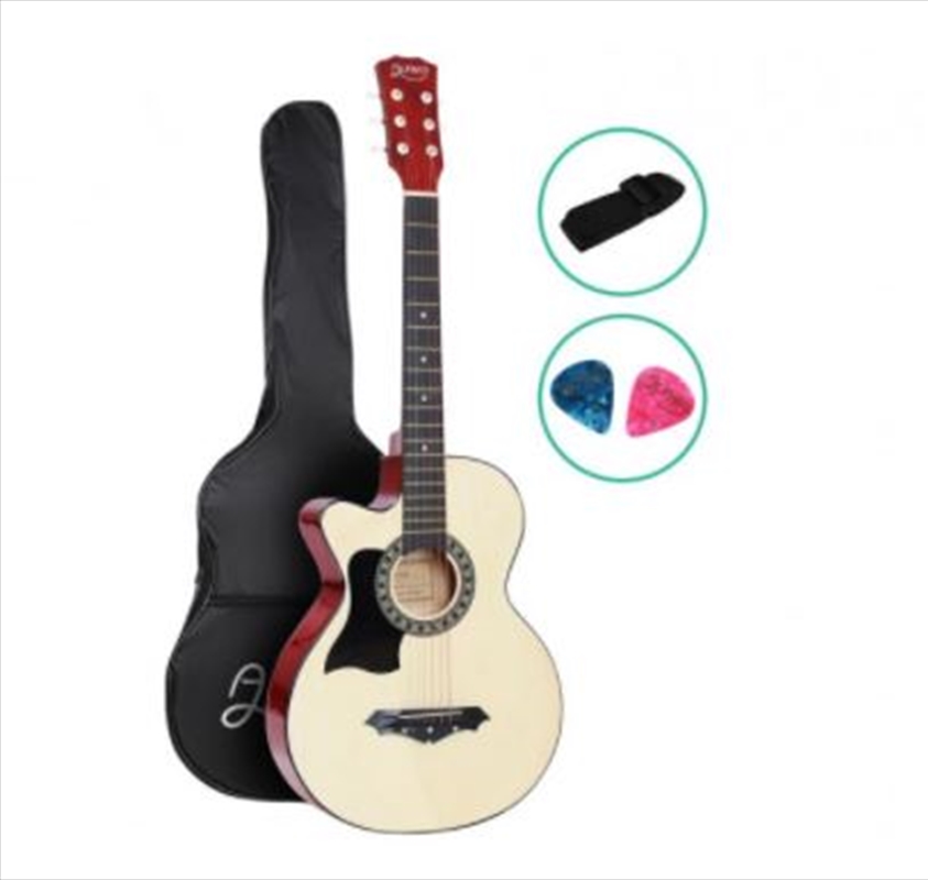 Alpha 38-inch Left Handed Acoustic Guitar - Natural/Product Detail/String Instruments