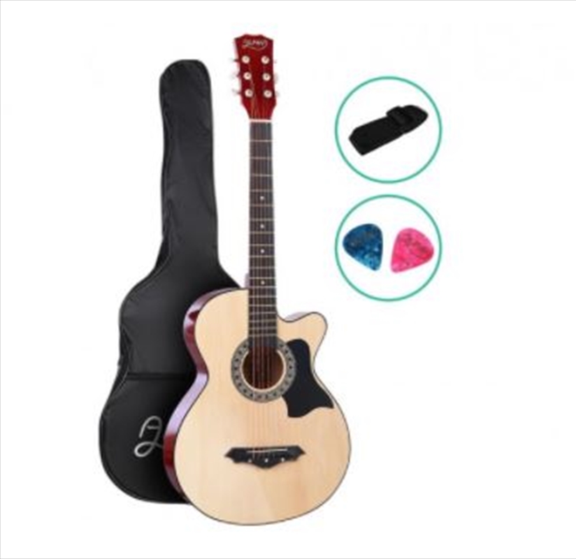 Alpha 38-inch Acoustic Guitar Steel-Stringed - Natural/Product Detail/String Instruments