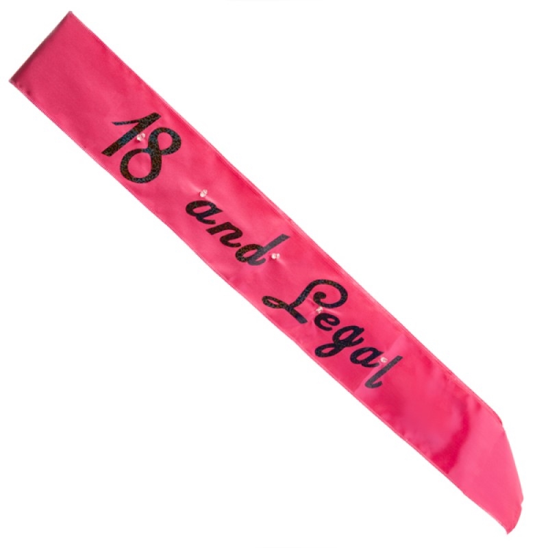 Hot Pink 18 Legal Flashing Sash/Product Detail/Birthday Party