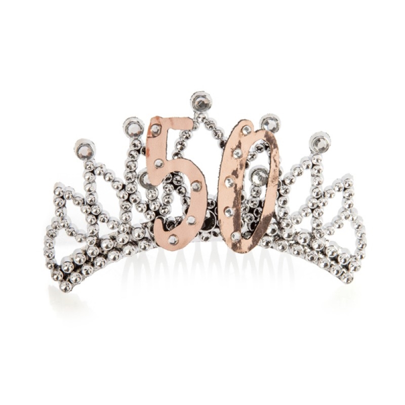 50th Rose Gold and Silver Tiara/Product Detail/Birthday Party