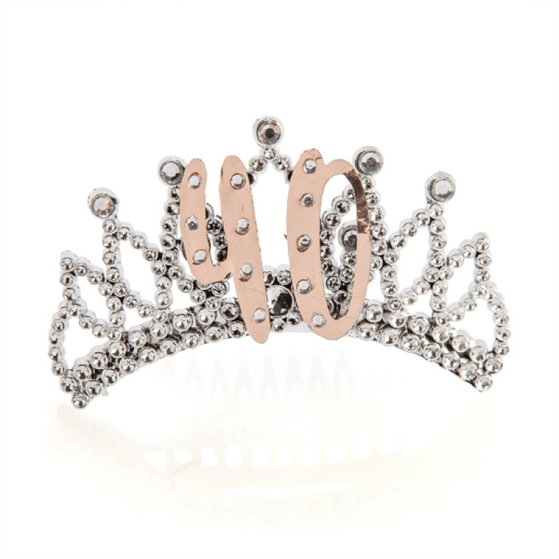40th Rose Gold and Silver Tiara/Product Detail/Birthday Party