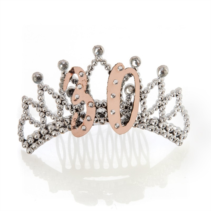 30th Rose Gold and Silver Tiara/Product Detail/Birthday Party