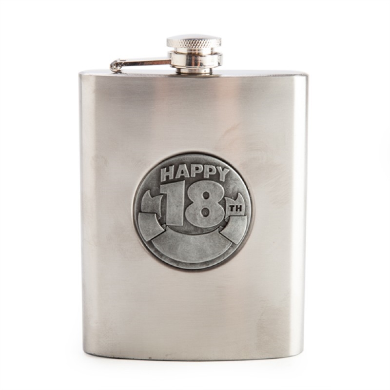 Buy 18th Engravable Metal Flask Online Sanity