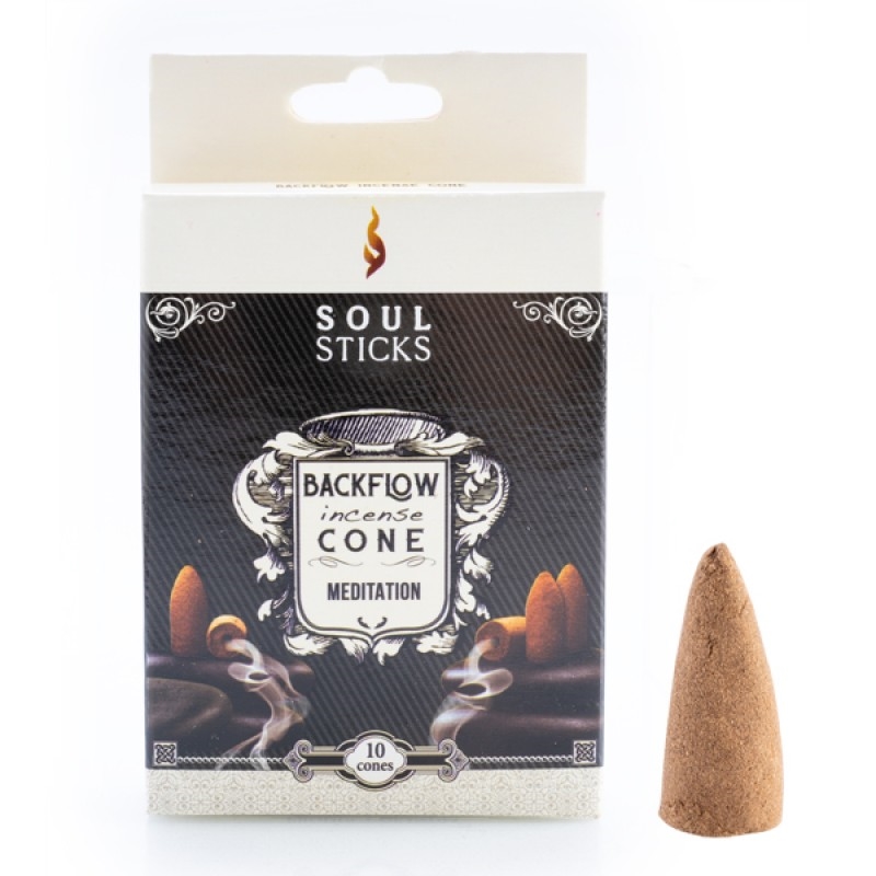 Soul Sticks Meditation Backflow Incense Cone - Set of 10/Product Detail/Burners and Incense