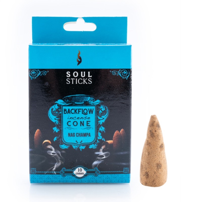 Soul Sticks Nag Champa Backflow Incense Cone - Set of 10/Product Detail/Burners and Incense