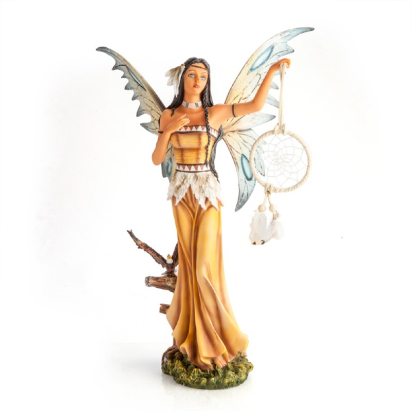 Fairy with Dreamcatcher and Owl Companion Figurine/Product Detail/Figurines