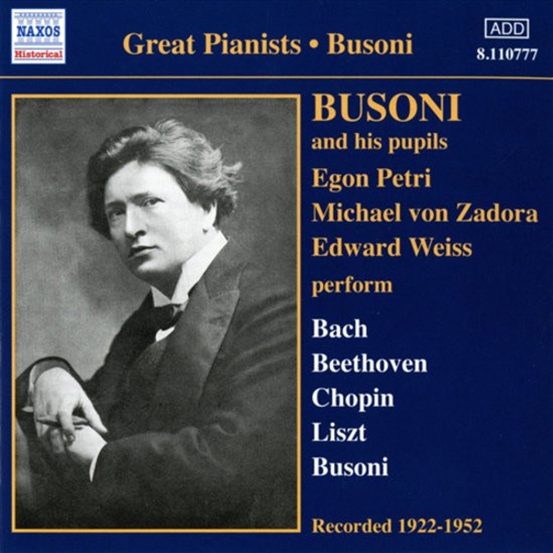 Busoni & His Pupils/Product Detail/Classical