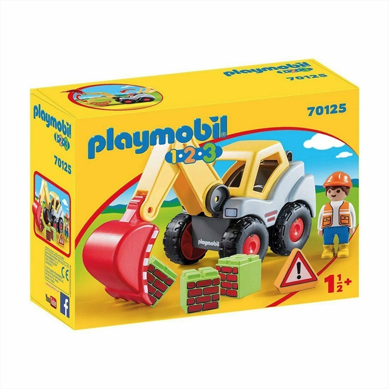 Playmobil- 1.2.3 Shovel Excavator/Product Detail/Play Sets