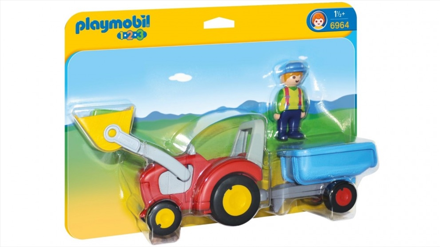 Playmobil- 1.2.3 Tractor With Trailer/Product Detail/Play Sets