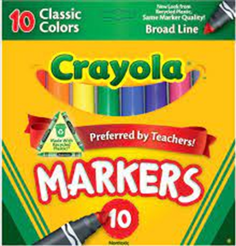 Crayola 10 Classic Broadline Markers/Product Detail/Pens, Markers & Highlighters