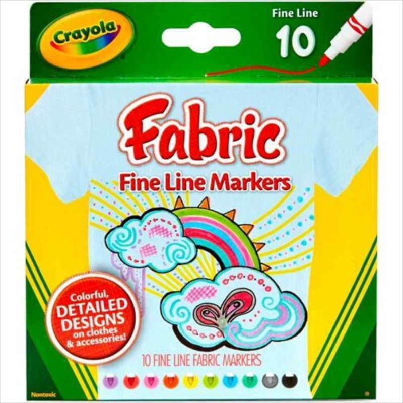 Crayola 10 Fabric Markers Fine Line/Product Detail/Pens, Markers & Highlighters
