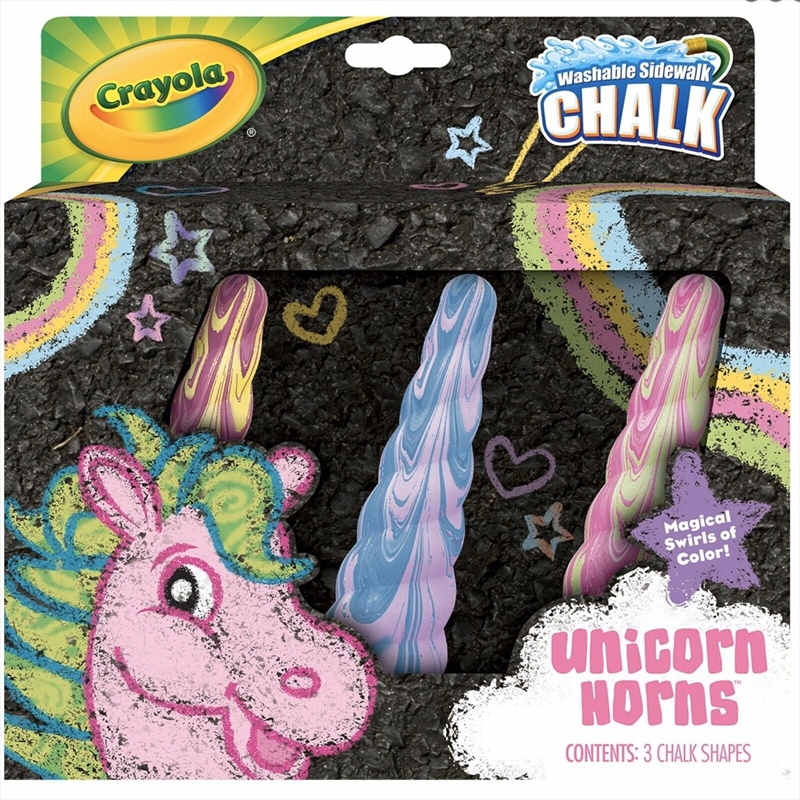 Crayola Unicorn Horns Washable Sidewalk Chalk 3 Pack/Product Detail/Pencils & Crayons