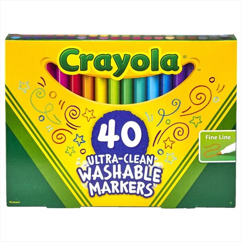 Crayola Ultra-clean Washable Markers 40 Pack/Product Detail/Pens, Markers & Highlighters