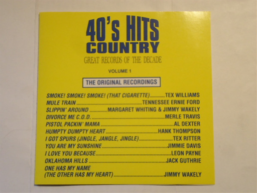 40s Country Hits 1/Product Detail/Compilation