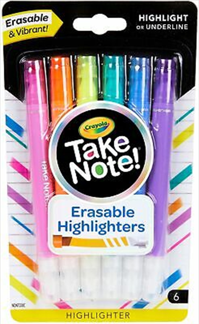 Buy Crayola 6 Erasable Highlighters Online Sanity