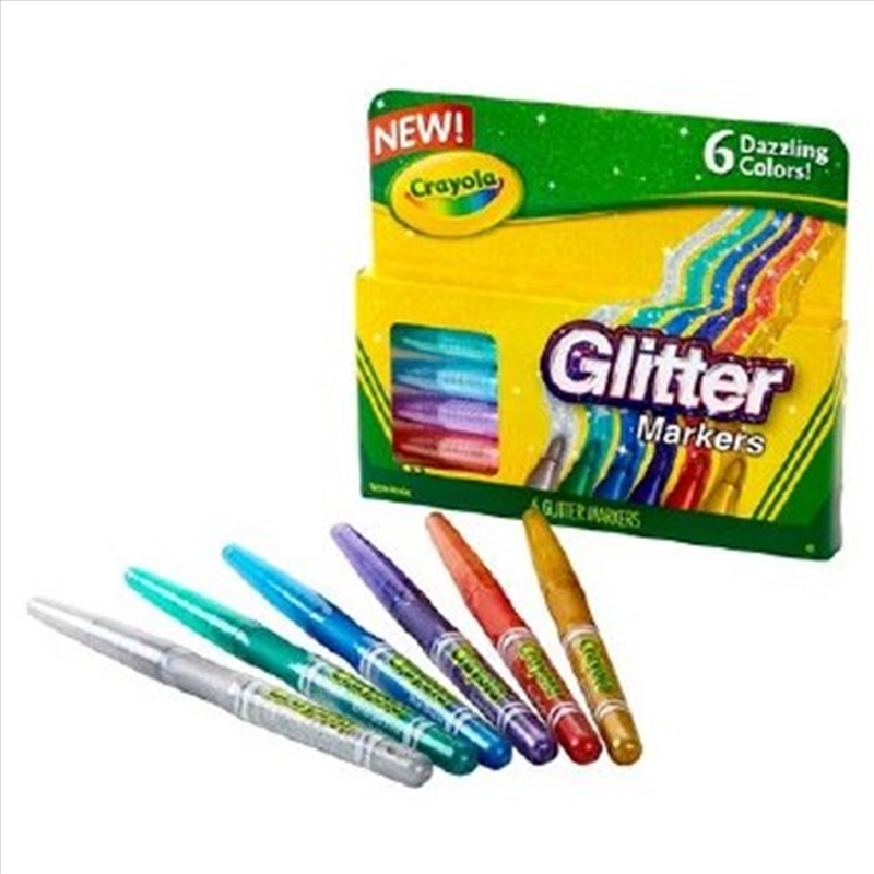 Buy Crayola 6 Glitter Markers Online Sanity