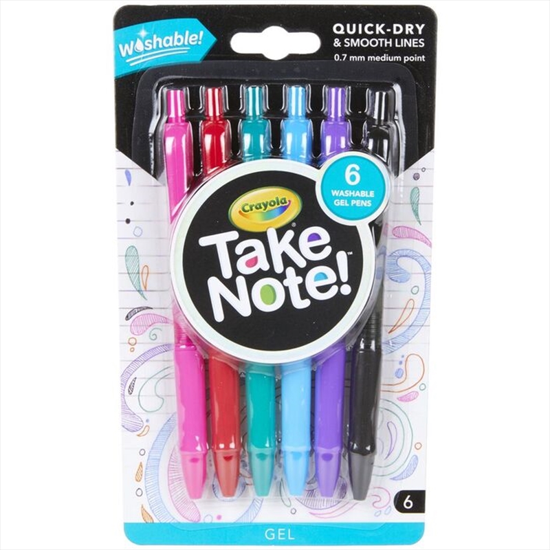 Crayola 6 Washable Gel Pens/Product Detail/Pens, Markers & Highlighters