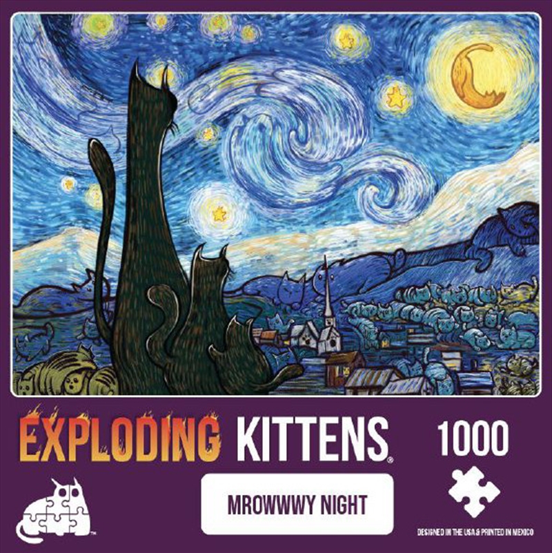 Exploding Kittens Puzzle Mrowwwy Night 1,000 pieces/Product Detail/Nature and Animals