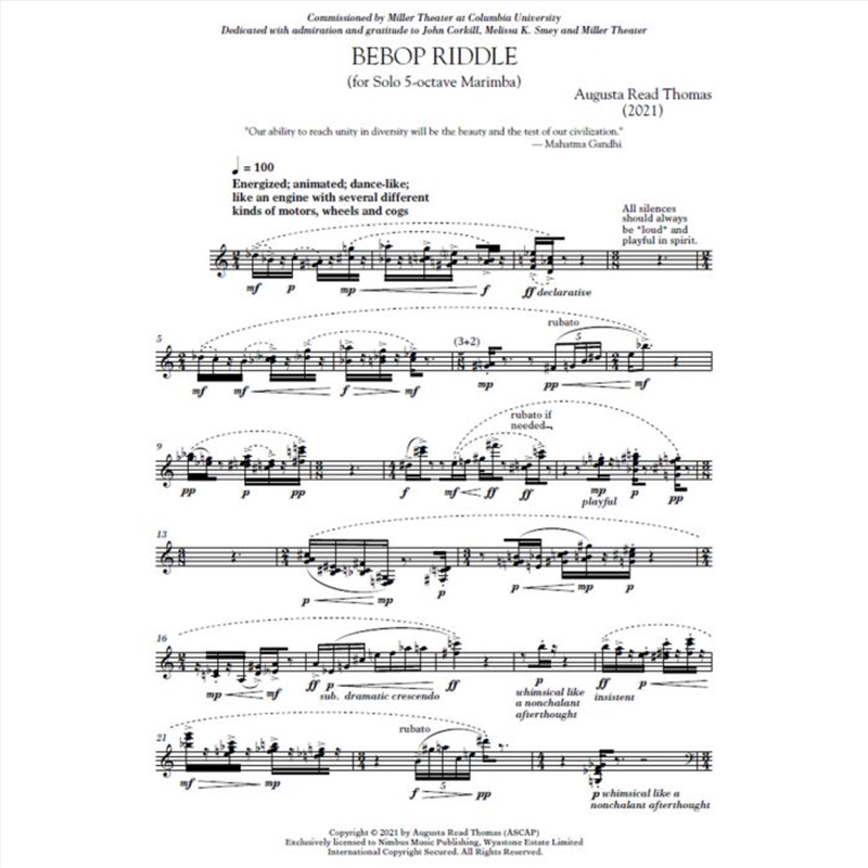 Bebop Riddle For Solo 5-Octave Marimba/Product Detail/Classical