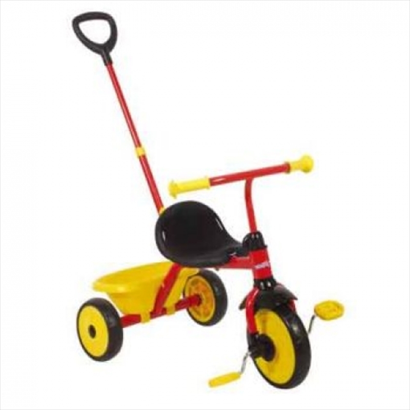 Trike With Push Handle Red/Yellow | Toy