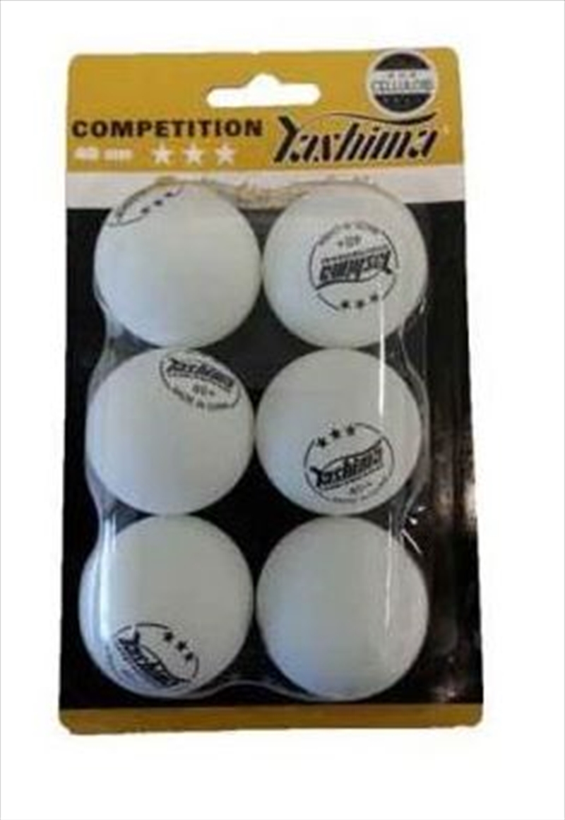 Yashima 1 Star Table Tennis Balls 6pk WHITE | Merchandise