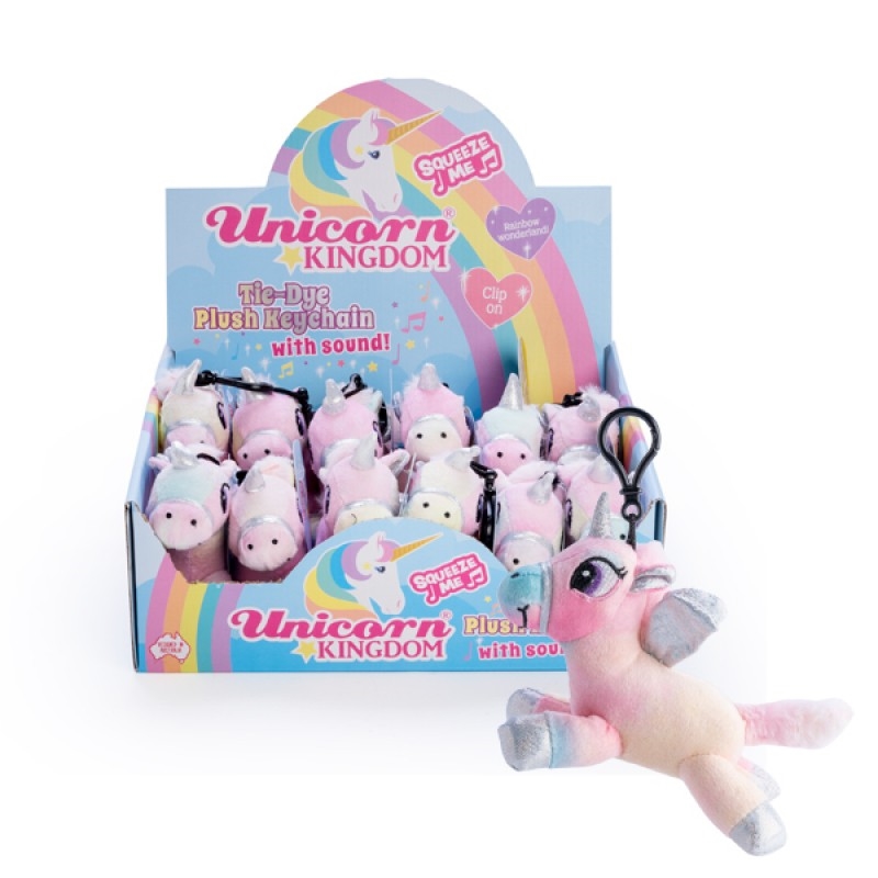 Unicorn Tie Dye Plush Keychain with Sound (SENT AT RANDOM)/Product Detail/Keyrings