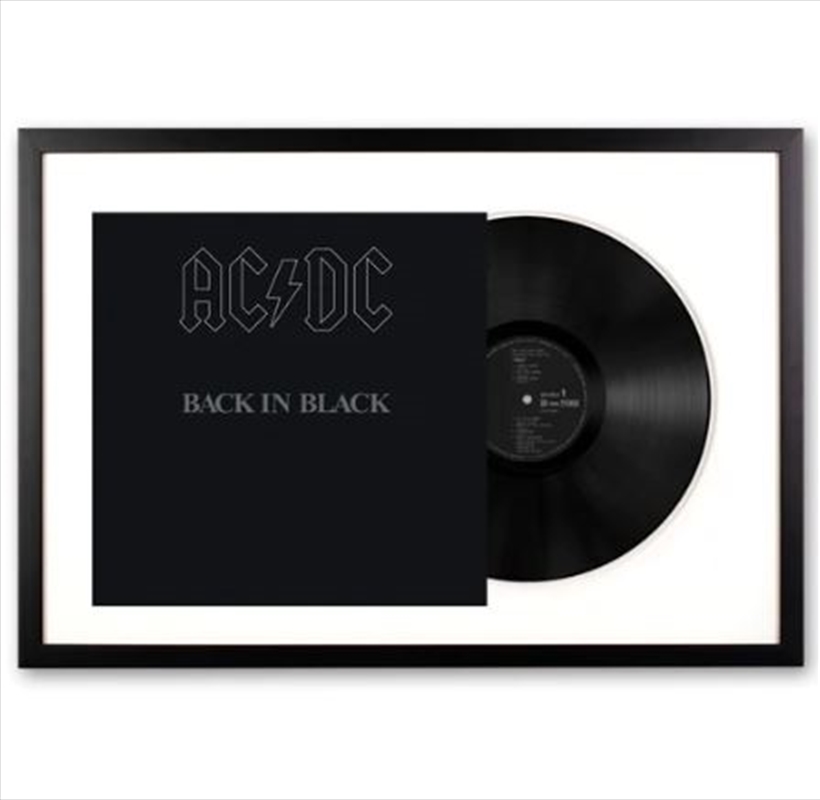 Framed AC/DC Back in Black Vinyl Album Art | Homewares