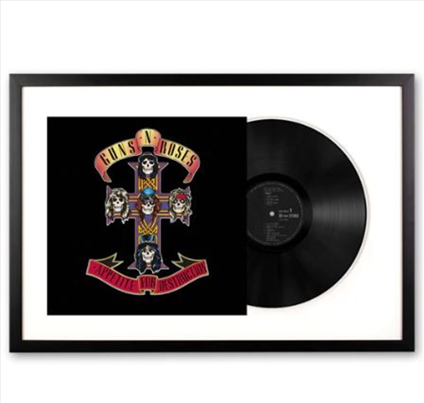 Framed Guns and Roses Appetite for Destruction Vinyl Album Art/Product Detail/Decor