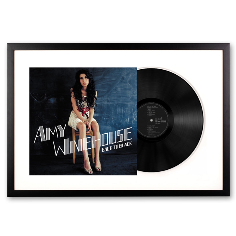 Framed Amy Winehouse Back to Black Vinyl Album Art/Product Detail/Decor